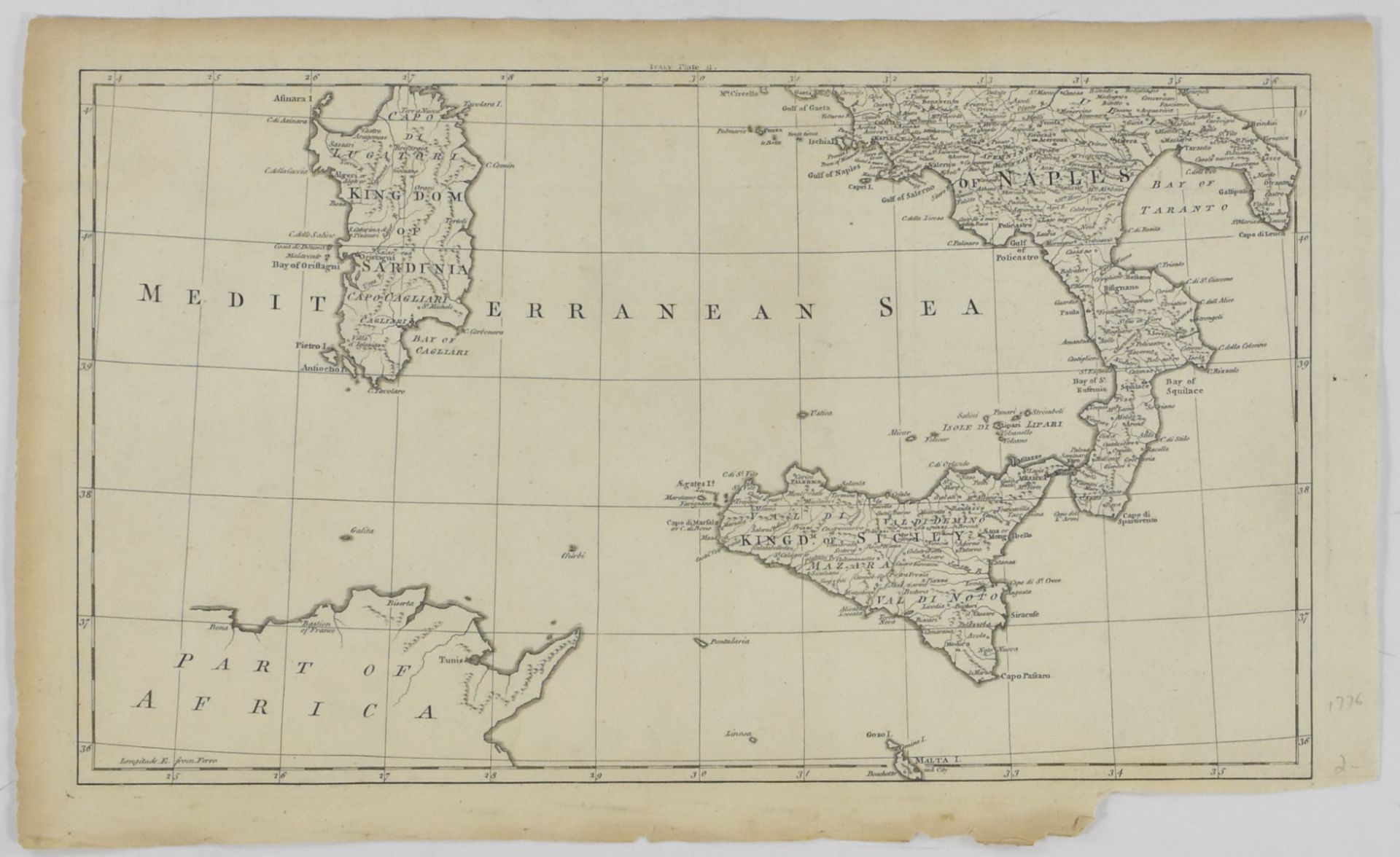 Grp: 7 Maps of Sicily Italy 18th/19th c. Blair Cluver - Bild 4 aus 6