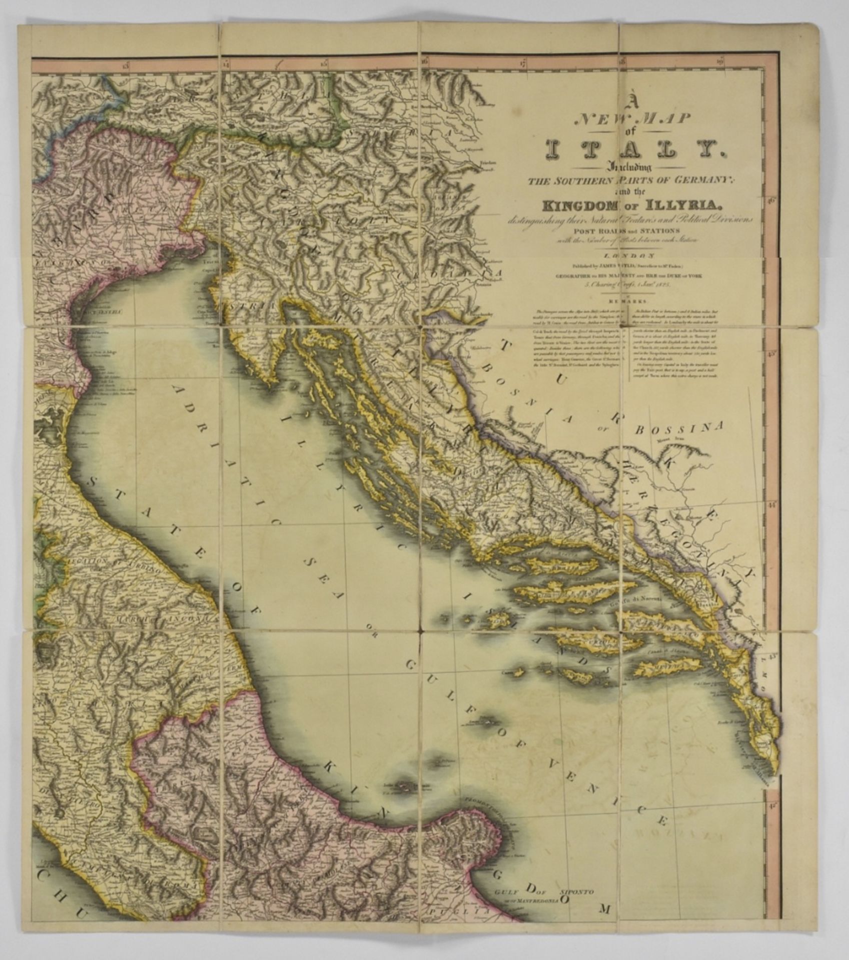 James Wyld Large Folding Map of Italy