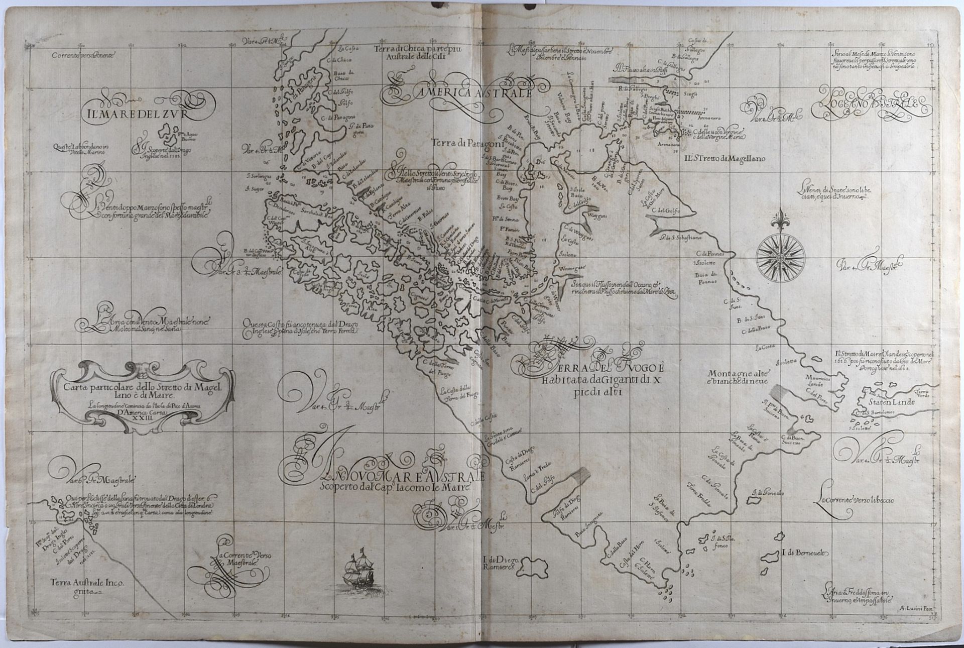 Lucini Magellan Map Tierra del Fuego