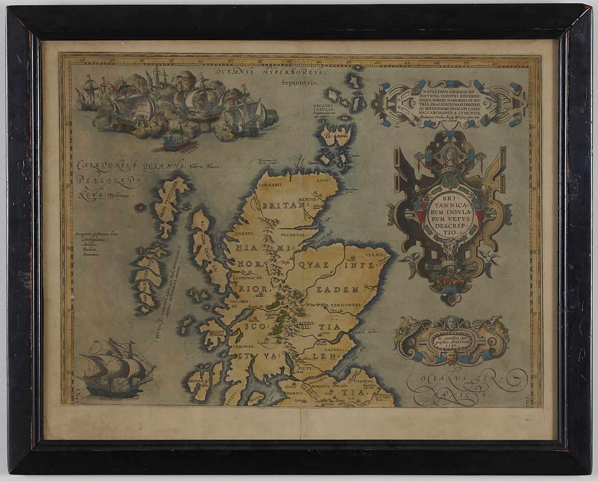 Abraham Ortelius Map of Scotland Britain 1590