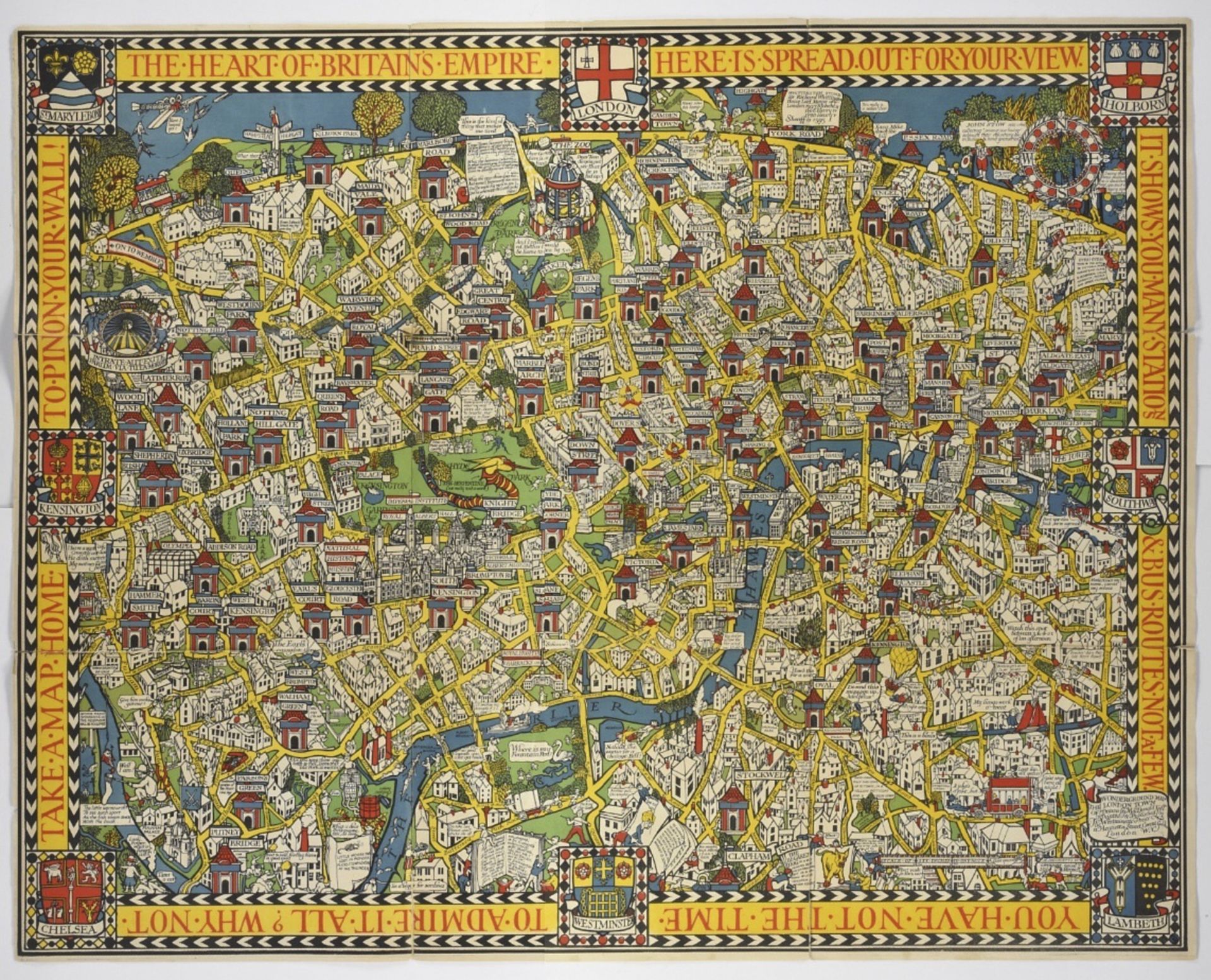 The Wonderground Map of London Town 1915 MacDonald Gill