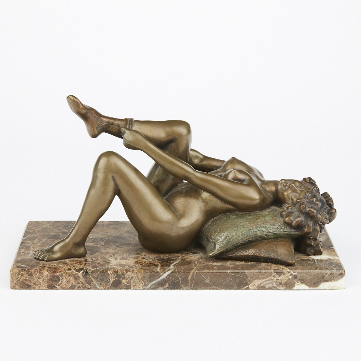 Louis Chalon "Recumbent Female Nude" Bronze Sculpture - Image 3 of 5