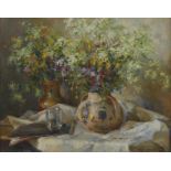 Russian School Still Life Oil on Canvas