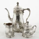 Grp: 3 Pc Tea Set Reed & Barton Sterling Silver