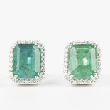 Emerald and Diamond Earrings