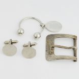 Grp: Sterling Cufflinks Key Ring & Buckle