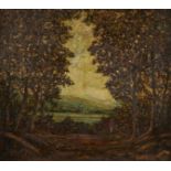 Style of Ralphn Blakelock Landscape Oil on Canvas