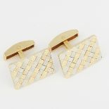 Pair of 18K Gold Basketweave Cufflinks