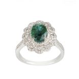 Emerald and Diamond Ring