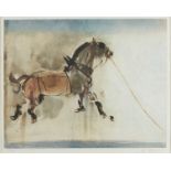 Kaiko Moti "Horse with Orange Tether" Intaglio Print