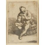Cornelis Bega "The Drinker" Etching on Paper