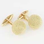 Pair of 18K Gold Textured Orb Cufflinks