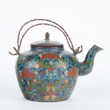 Antique Chinese Cloisonne Teapot - Marked