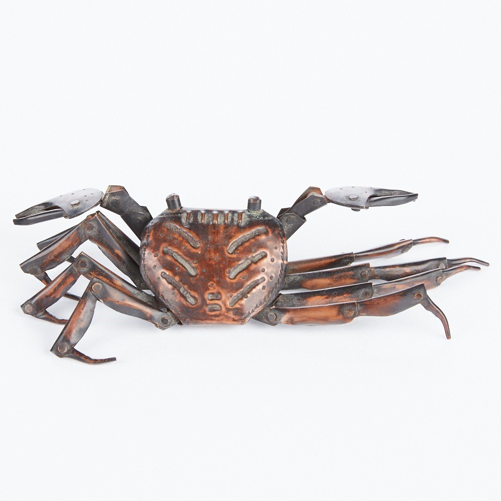 Japanese Meiji Period Copper Articulated Crab Hiroyoshi - Image 7 of 8