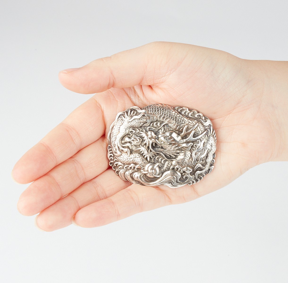 Chinese or Japanese Silver Dragon Brooch - Image 2 of 6