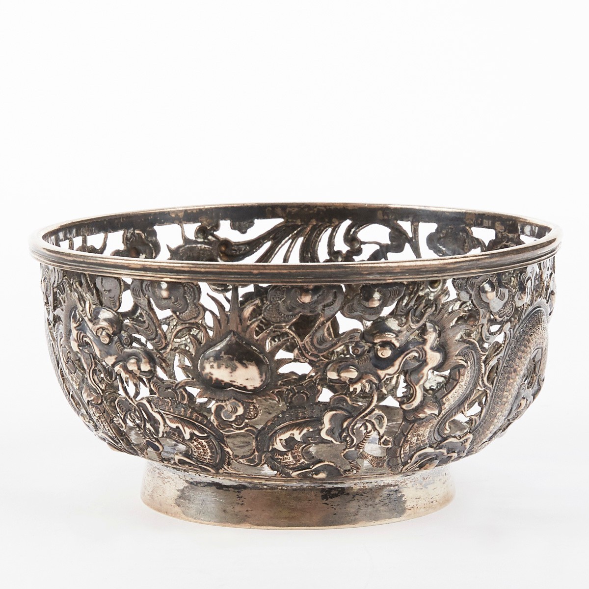Chinese Export Silver Dragon Bowl - Image 5 of 7