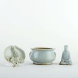 Grp: 3 Chinese Blanc de Chine Porcelain Pieces