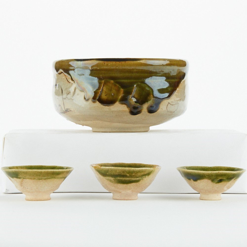 Set 4 Japanese Oribe Ceramics - Image 4 of 8