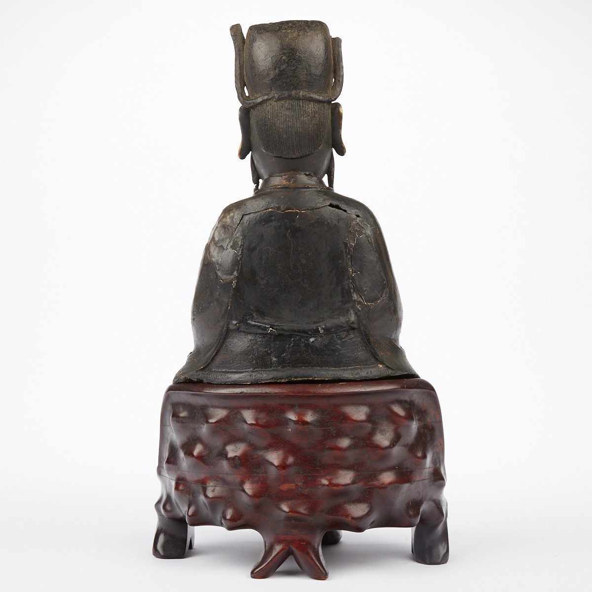 Chinese Ming Gilt Bronze Scholar w/ Sychee - Image 3 of 9