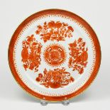 Chinese Export Fitzhugh Ware Orange Porcelain Dish