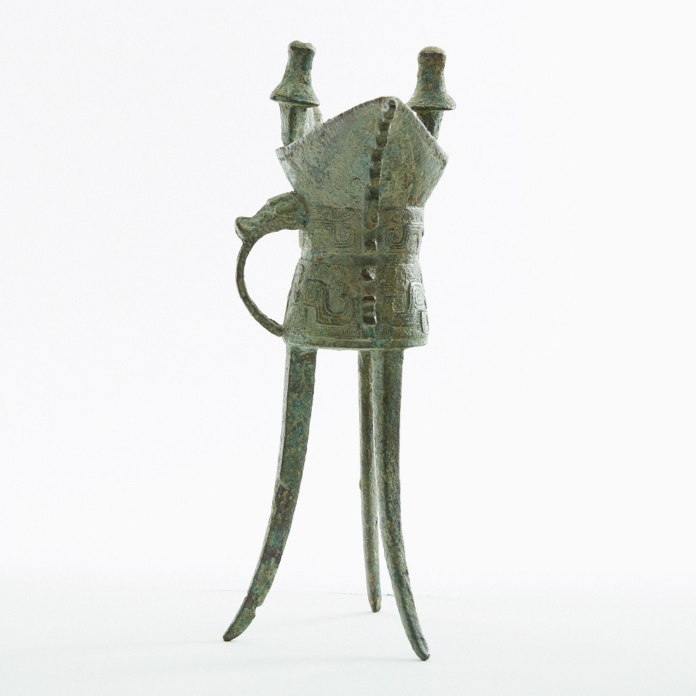 Chinese Archaic Bronze Tripod Jue Vessel - Image 4 of 7