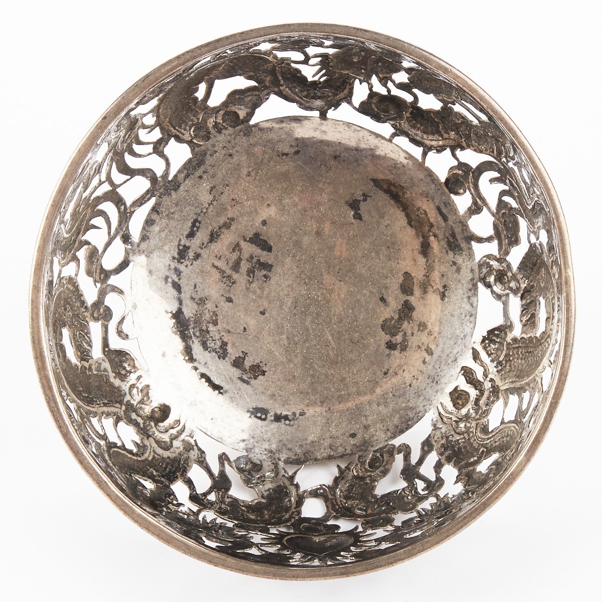 Chinese Export Silver Dragon Bowl - Image 6 of 7