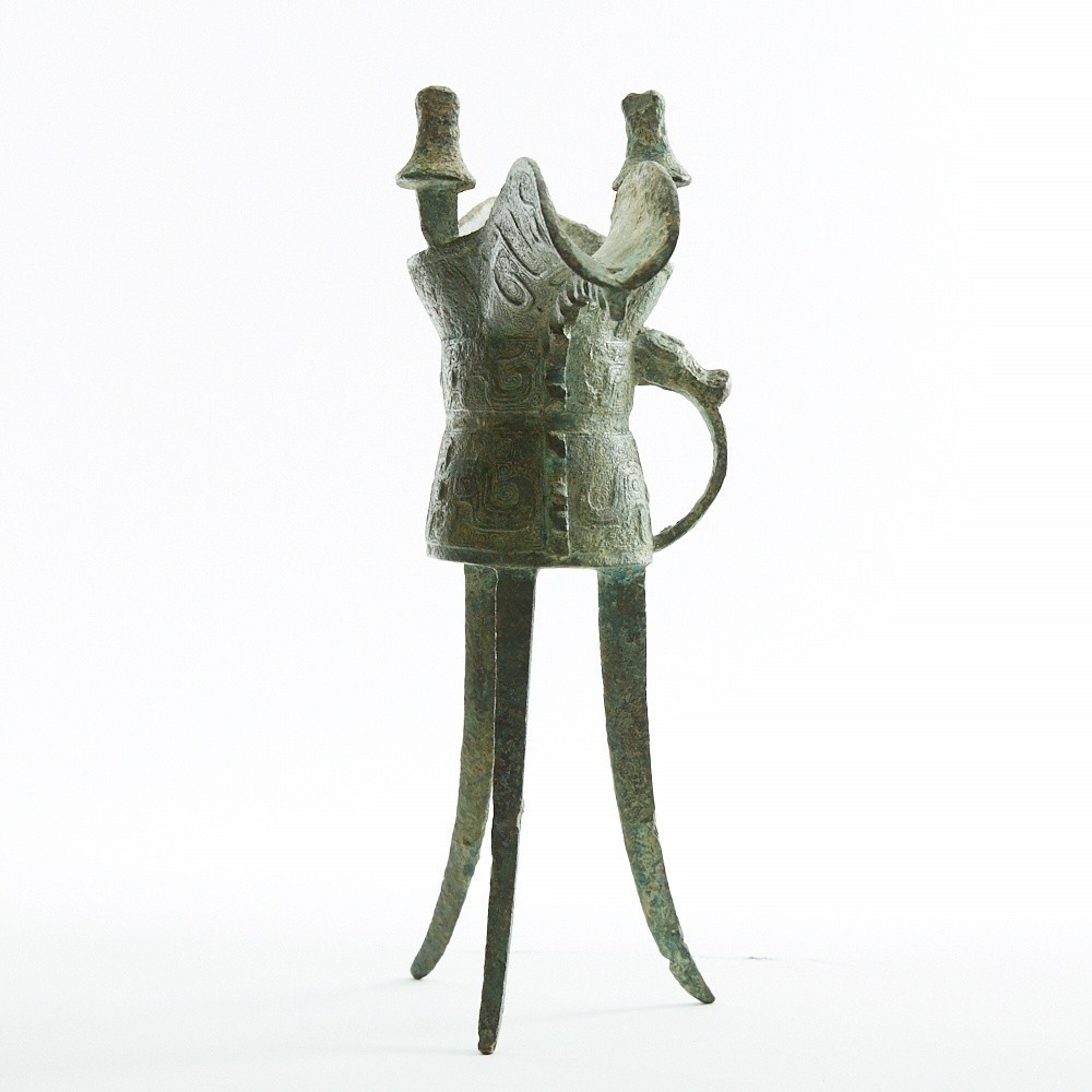 Chinese Archaic Bronze Tripod Jue Vessel - Image 2 of 7
