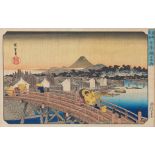 Hiroshige "Shower on Nihonbashi Bridge" Woodblock Print