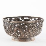 Chinese Export Silver Dragon Bowl