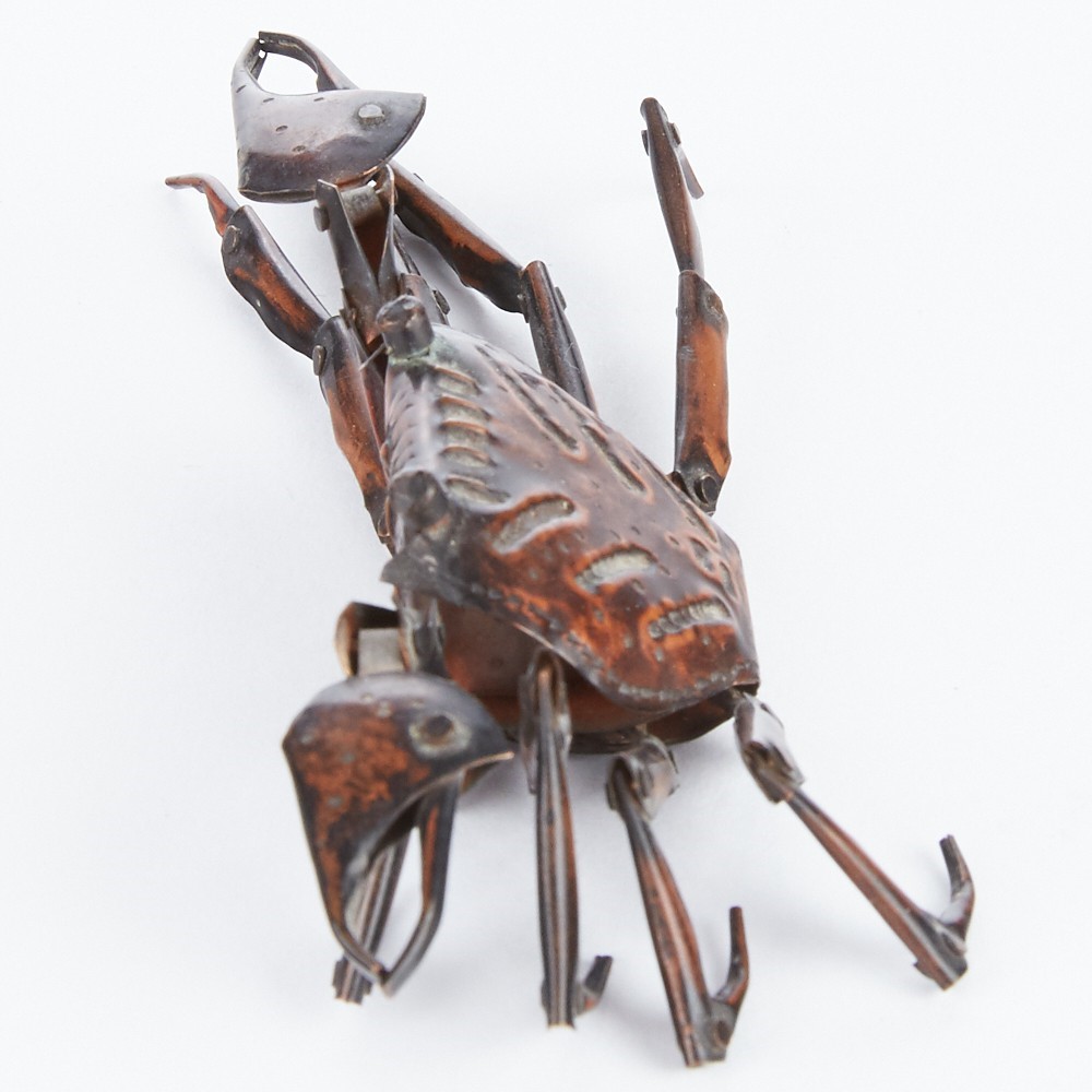 Japanese Meiji Period Copper Articulated Crab Hiroyoshi - Image 6 of 8