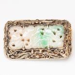 Chinese Silver and Jade Pin