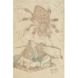 Rare Hokusai Spider Japanese Woodblock Print