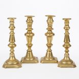 Set: 4 19th Century English Brass Candlesticks