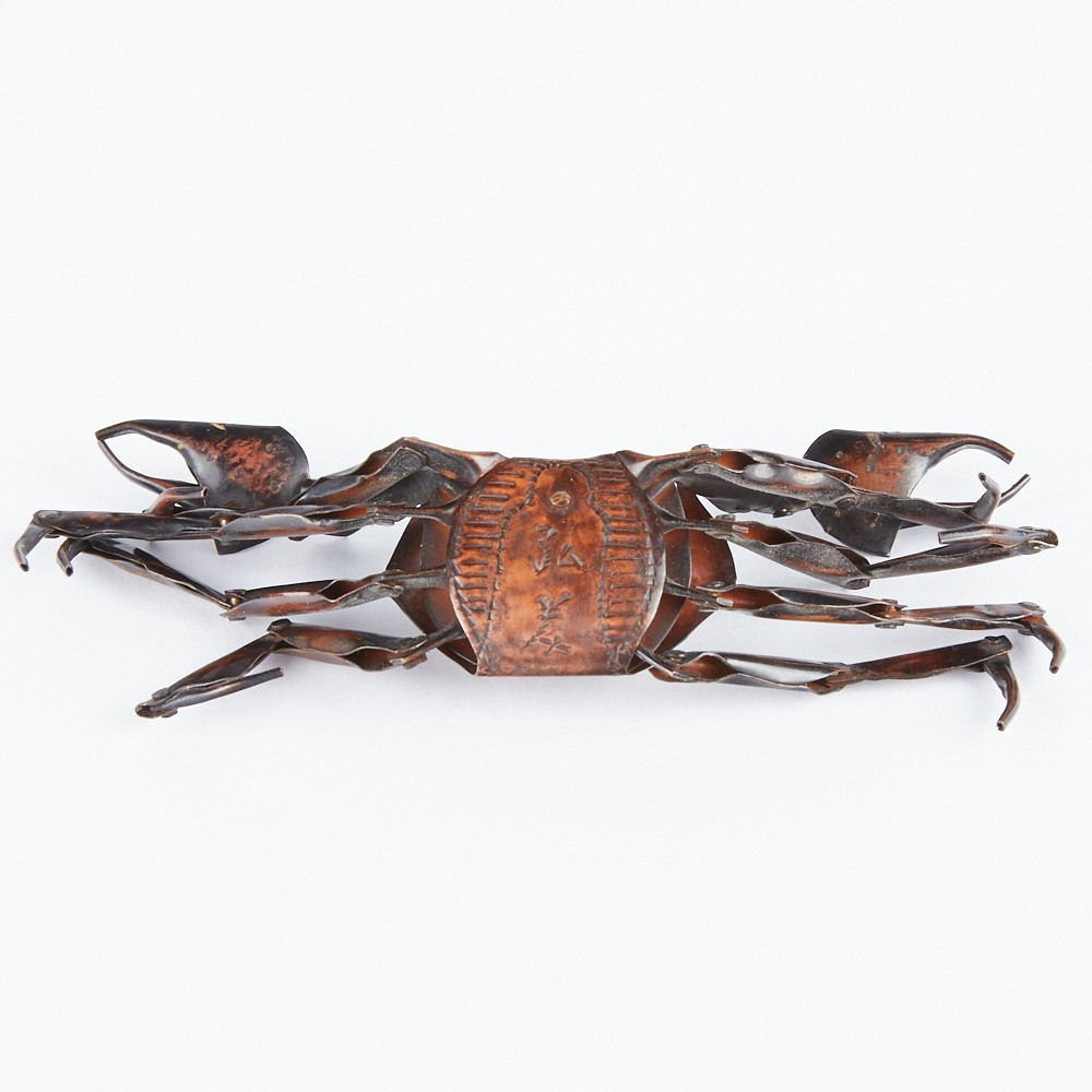 Japanese Meiji Period Copper Articulated Crab Hiroyoshi - Image 3 of 8