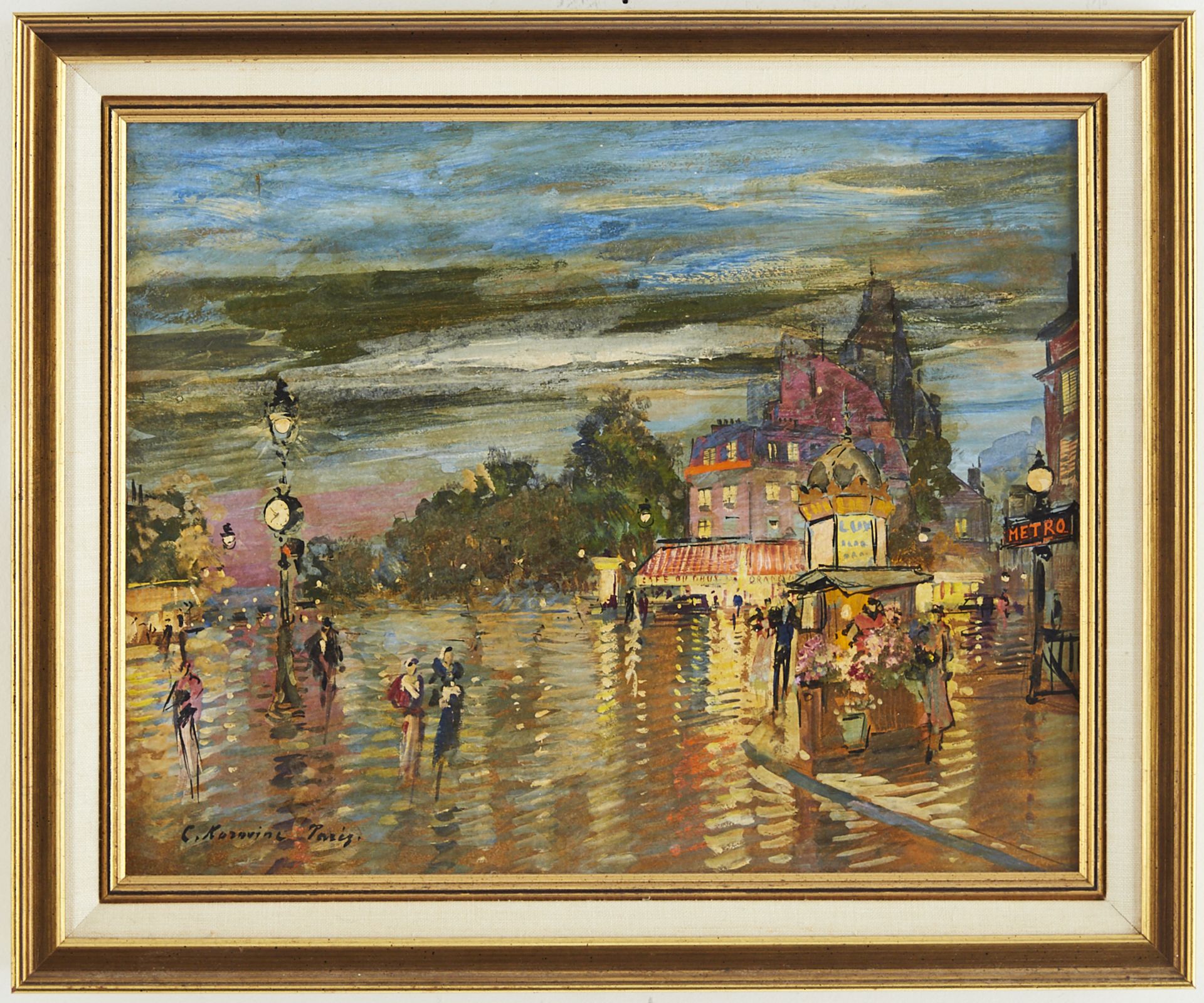 Konstantin Korovine "Paris a Cote du Bois de Boulogne" Oil on Board - Bild 2 aus 3