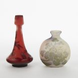 Grp: 2 Signed Galle Cameo Glass Bottles