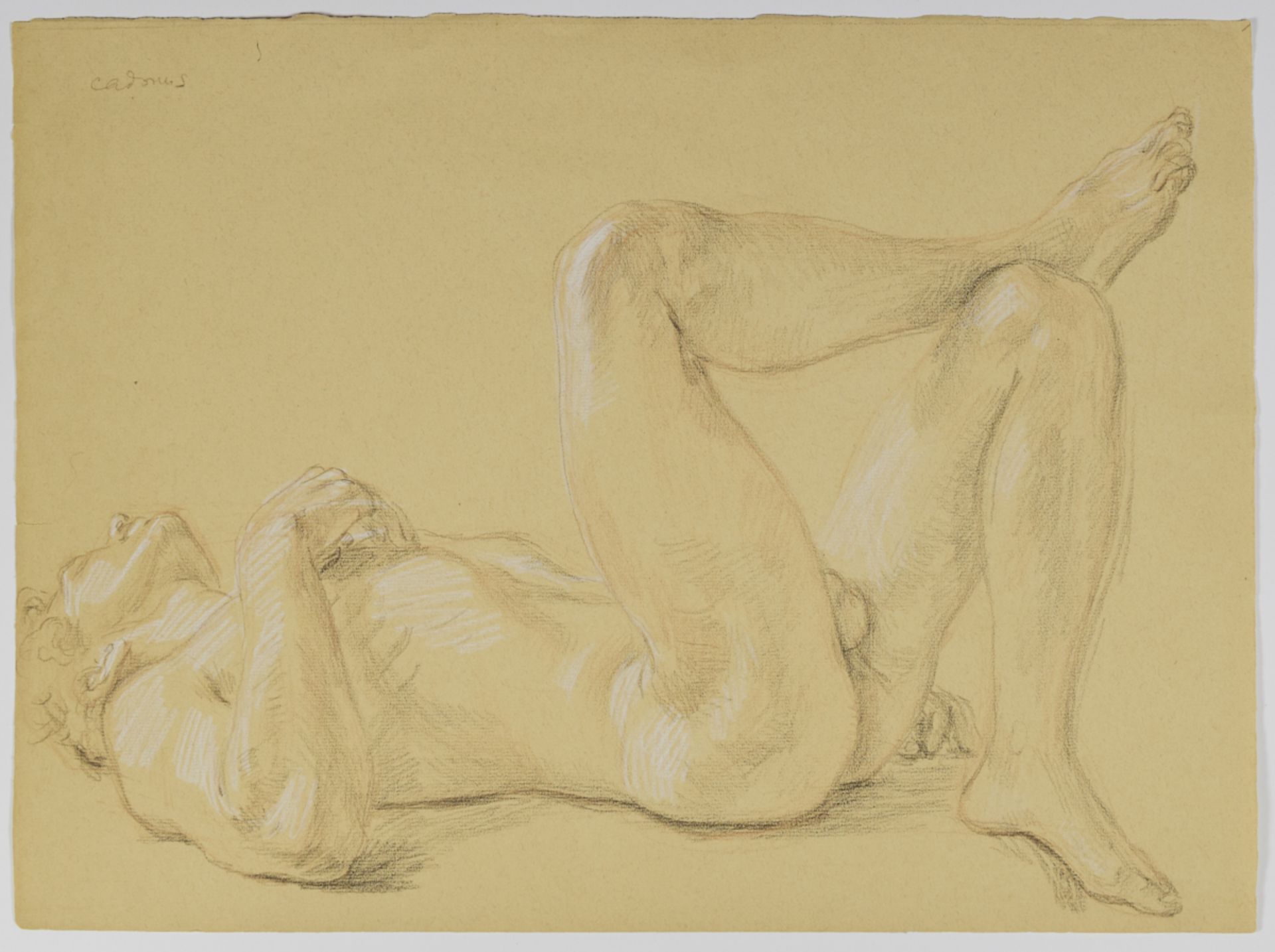 Paul Cadmus Supine Male Nude Crayon on Paper - Bild 2 aus 4