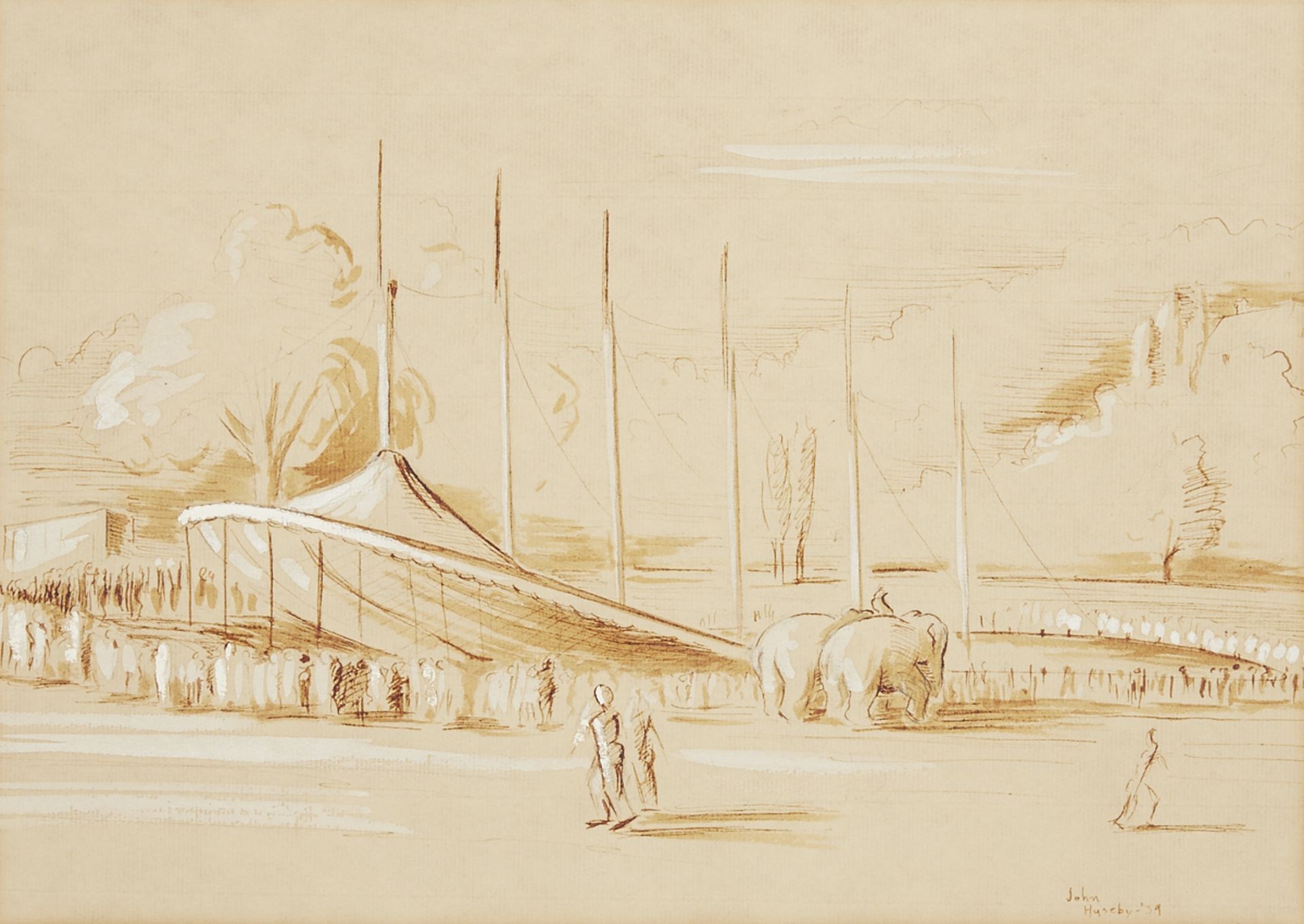 John Huseby Circus Drawing 1939