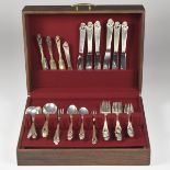 Christofle Silverware Floral Sterling Silver Flatware Set