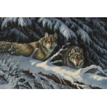 Rosemary Millette Wolves in Winter Original Painting