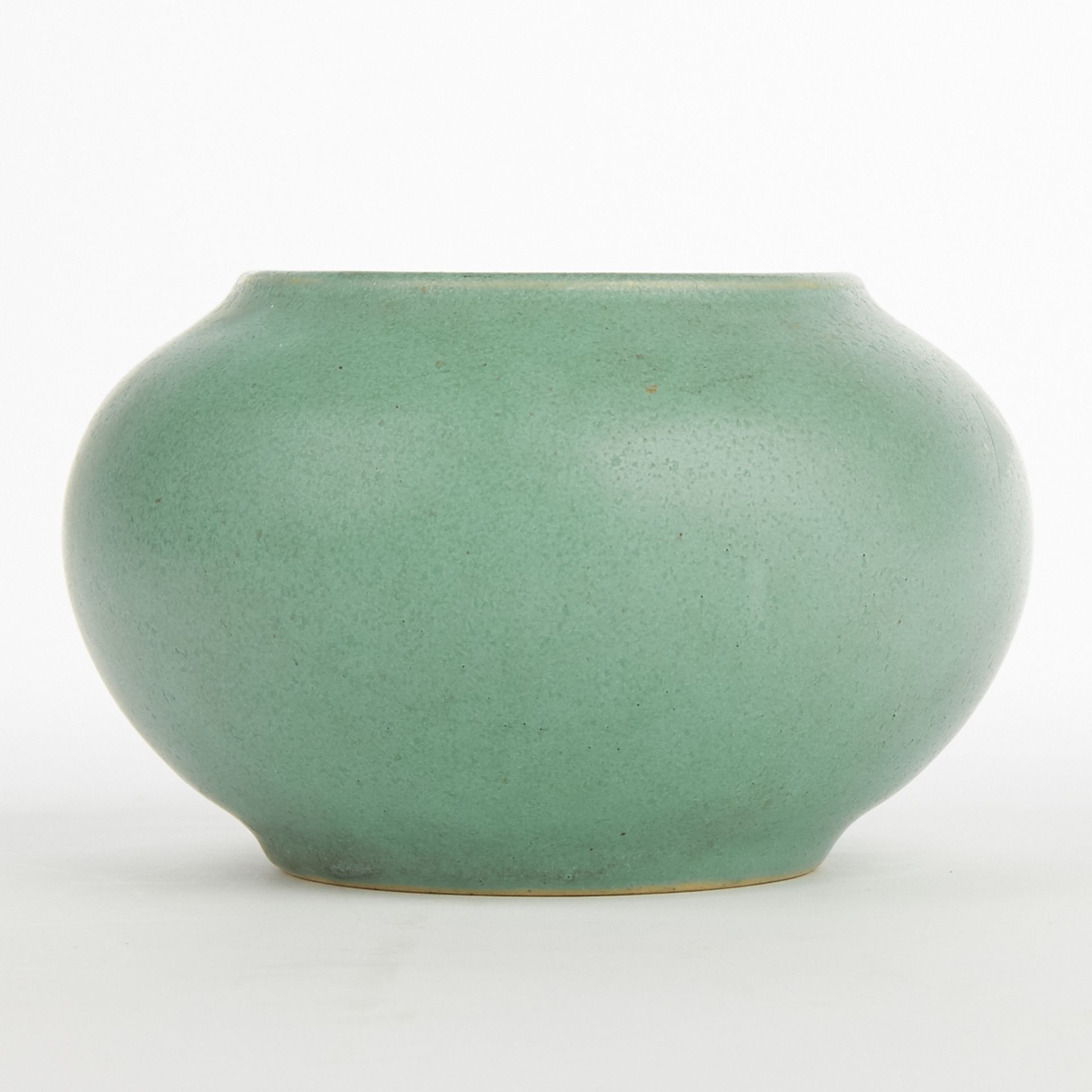 Denver White Pottery Matte Green Glazed Pot