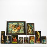 Group of 10 Russian Lacquer Boxes