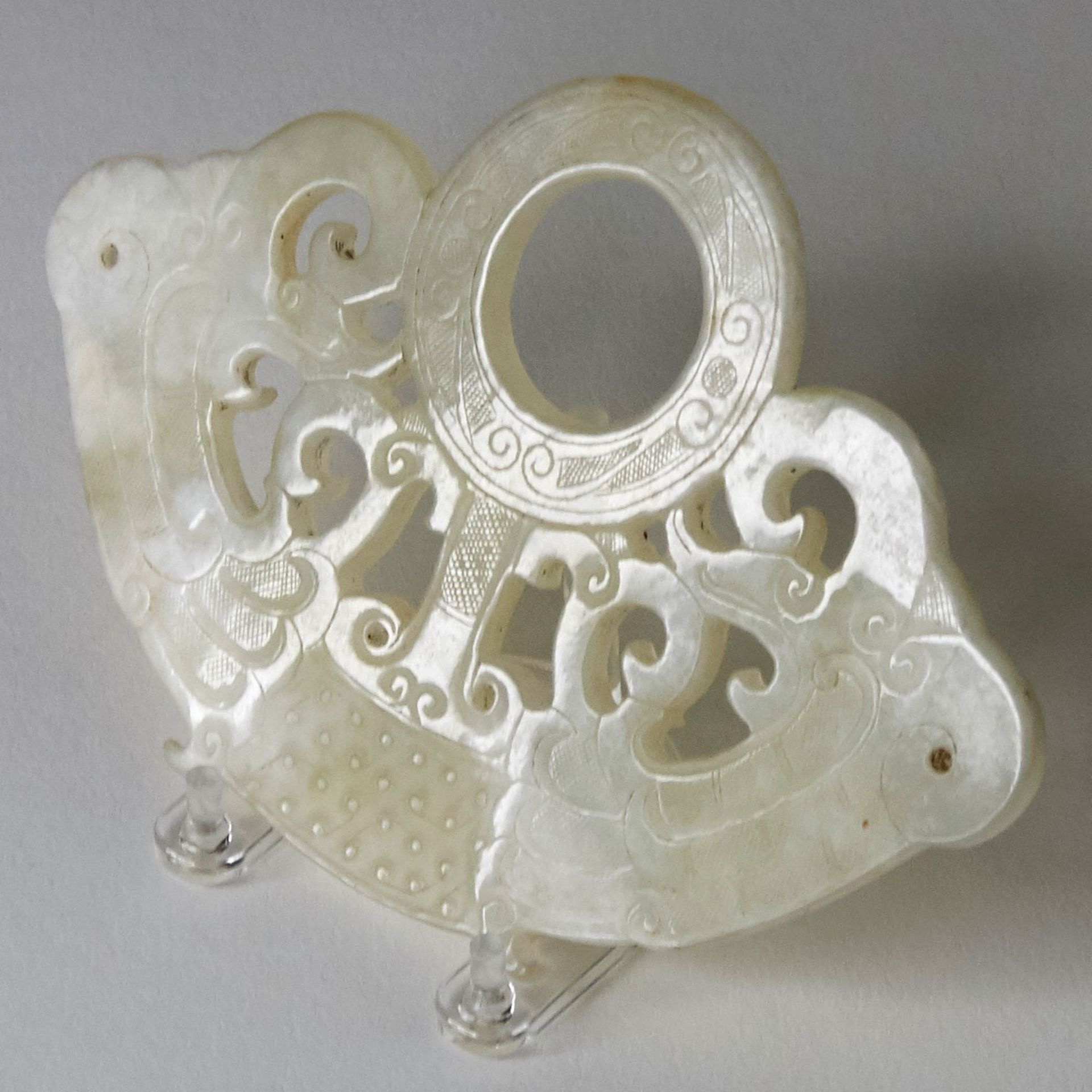 Fine Antique Chinese Pierced Jade Plaque - Image 3 of 7