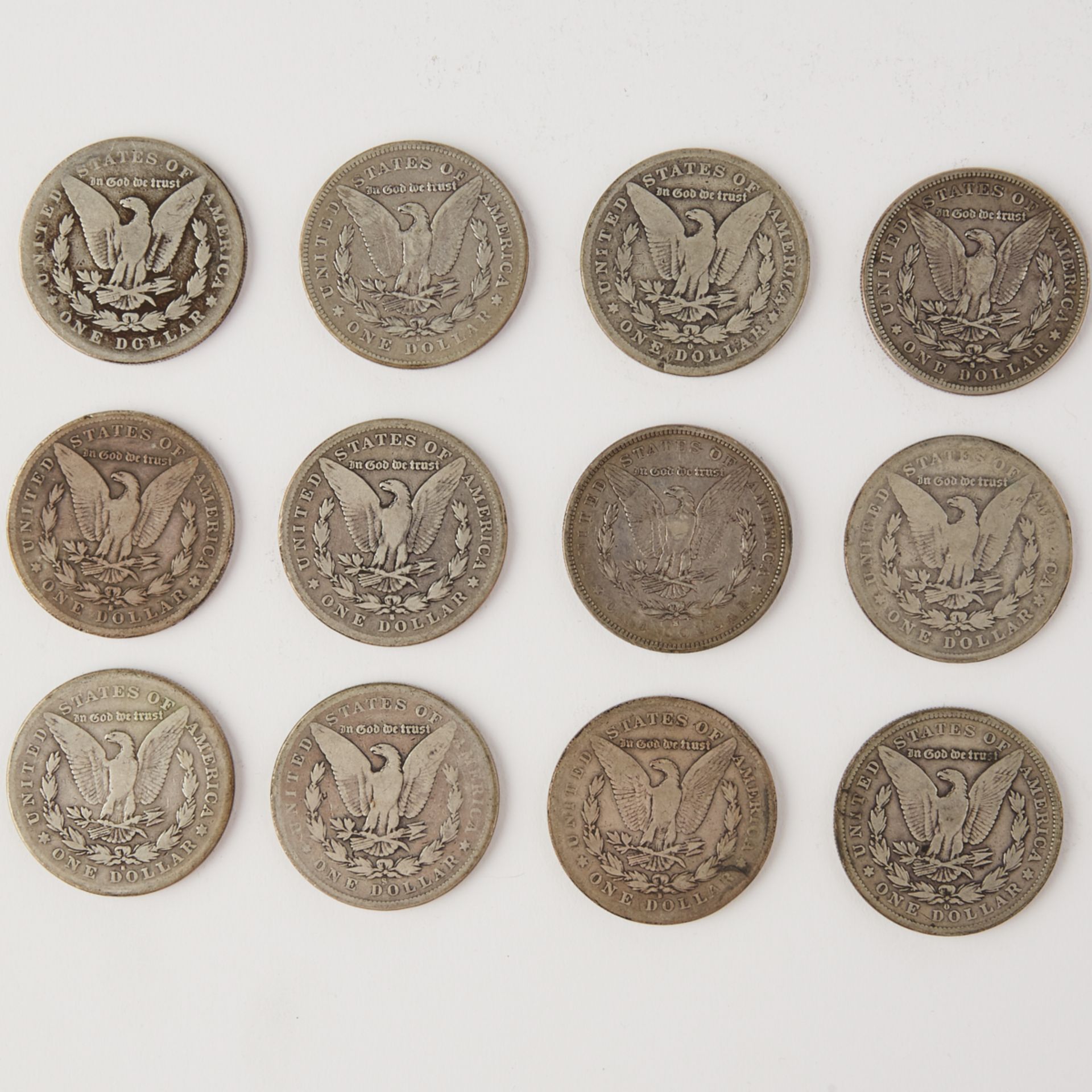 Grp: 12 Morgan Silver Dollar Coins - Image 2 of 4