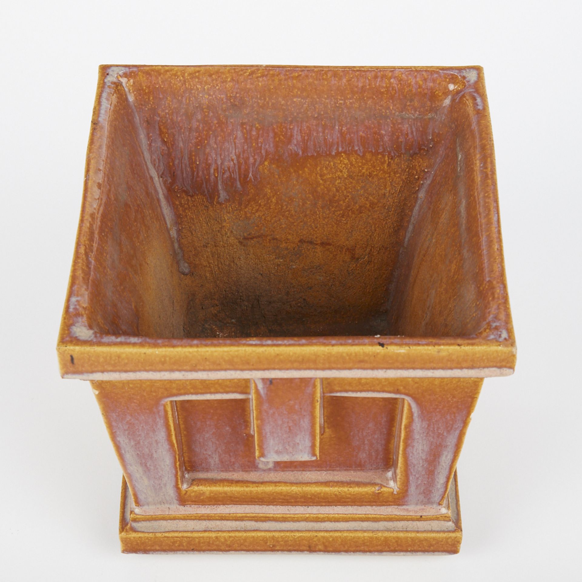 Prairie School Arts & Crafts Terracotta Square Planter - Image 6 of 7