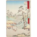 Utagawa Hiroshige "Hodogaya - Tokaido" Woodblock Print