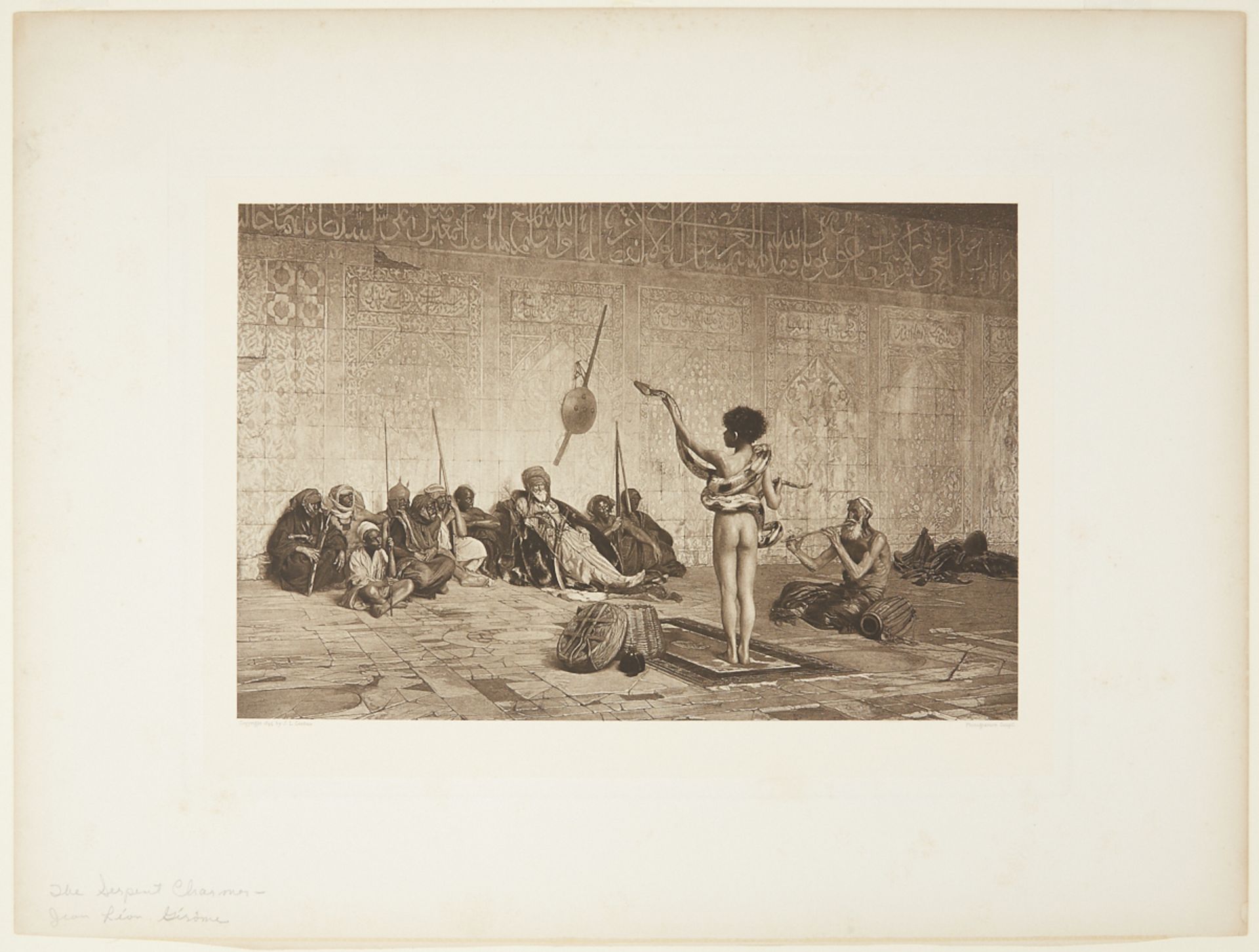 Jean-Leon Gerome "The Snake Charmer" Engraving - Bild 2 aus 5