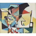 Walter Quirt Abstract Oil and Casein on Canvas