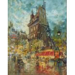 Konstantin Korovine Parisian Street Scene Oil on Board