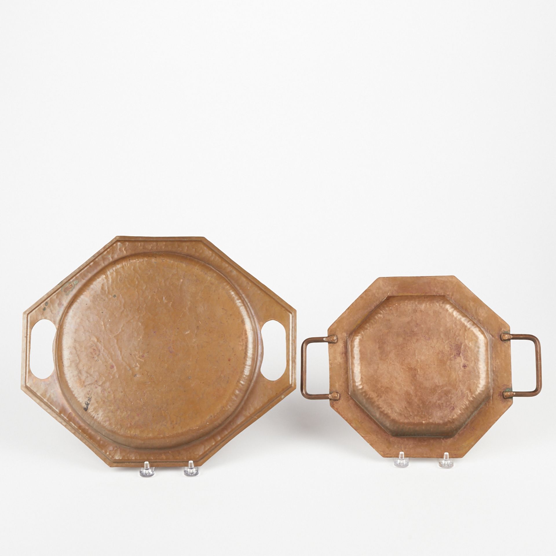 Pair of Copper Arts & Crafts Serving Trays - Bild 3 aus 4